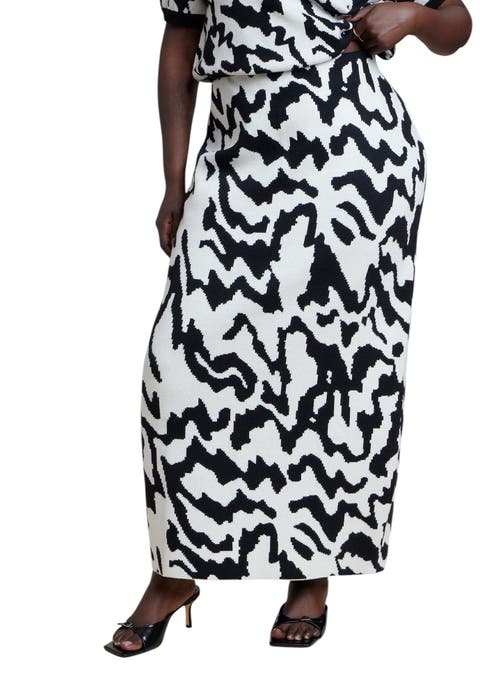 Intarsia Sweater Maxi Skirt
