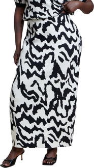 ELOQUII Intarsia Sweater Maxi Skirt