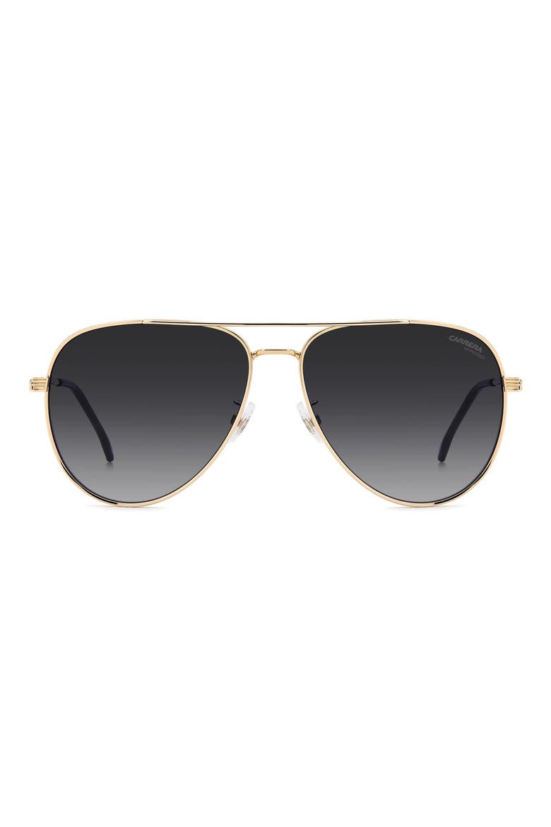 60mm Gradient Pilot Sunglasses, Main, color, ROSE GOLD/ DARK GREY SF