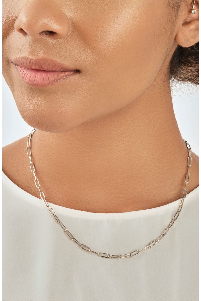 14K Gold Plated Small Link Necklace, Alternate, color, SILVER