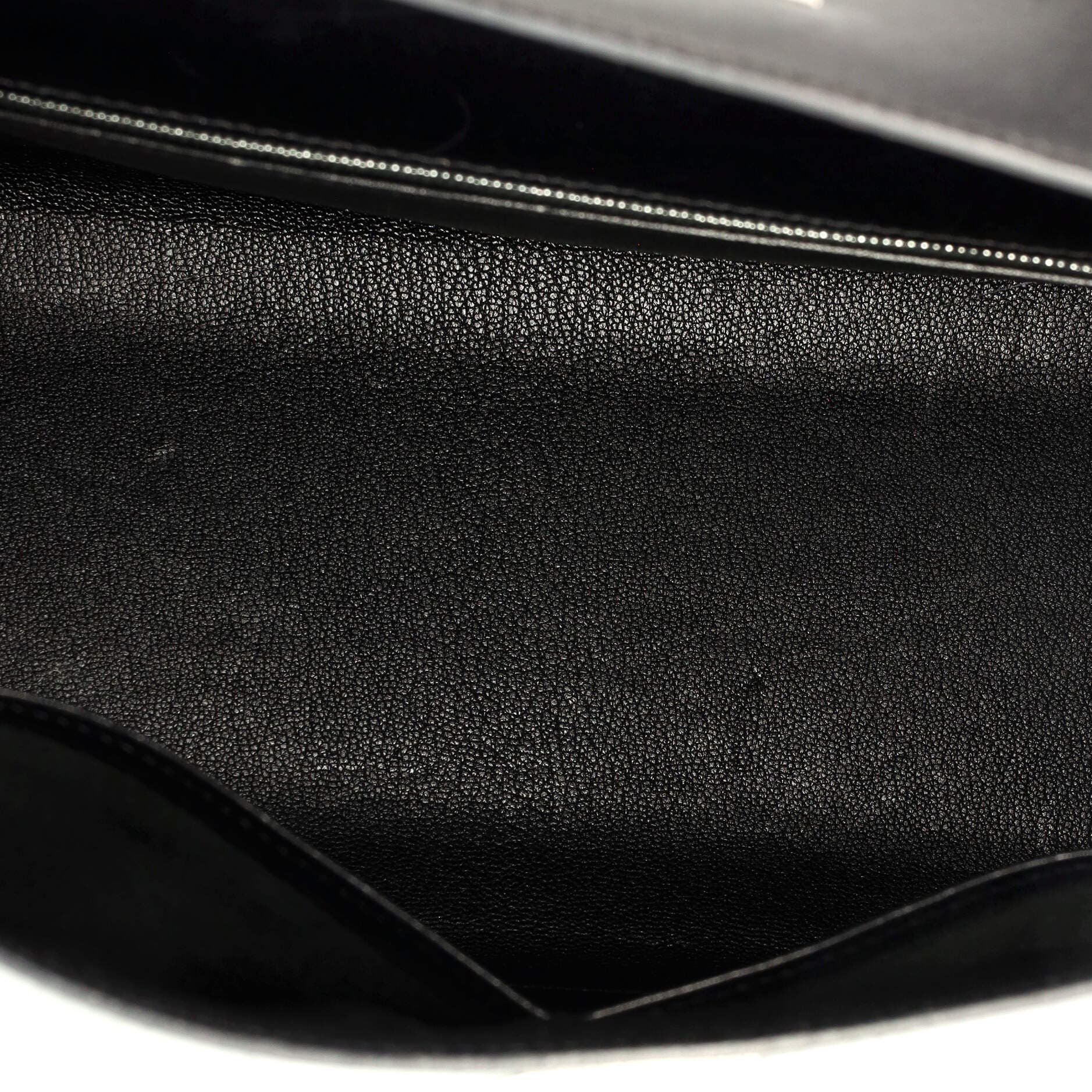 Pre-Owned Hermes Kelly Handbag Black Box Calf with Palladium Hardware 32, Alternate, color, 