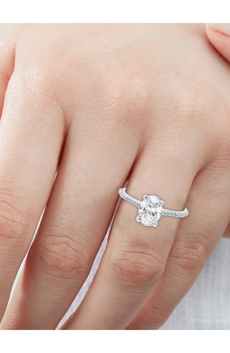 Bliss Diamond 1.20Ct Oval Diamond Engagement Ring with Side Stones 14k Gold lab Grown, Alternate, color, 