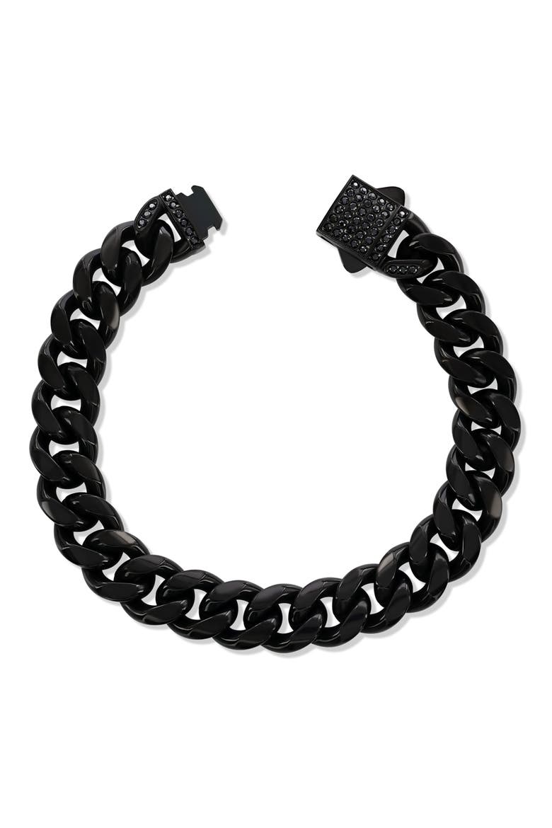 Men's Miami Cuban Chain Bracelet, Main, color, BLACK