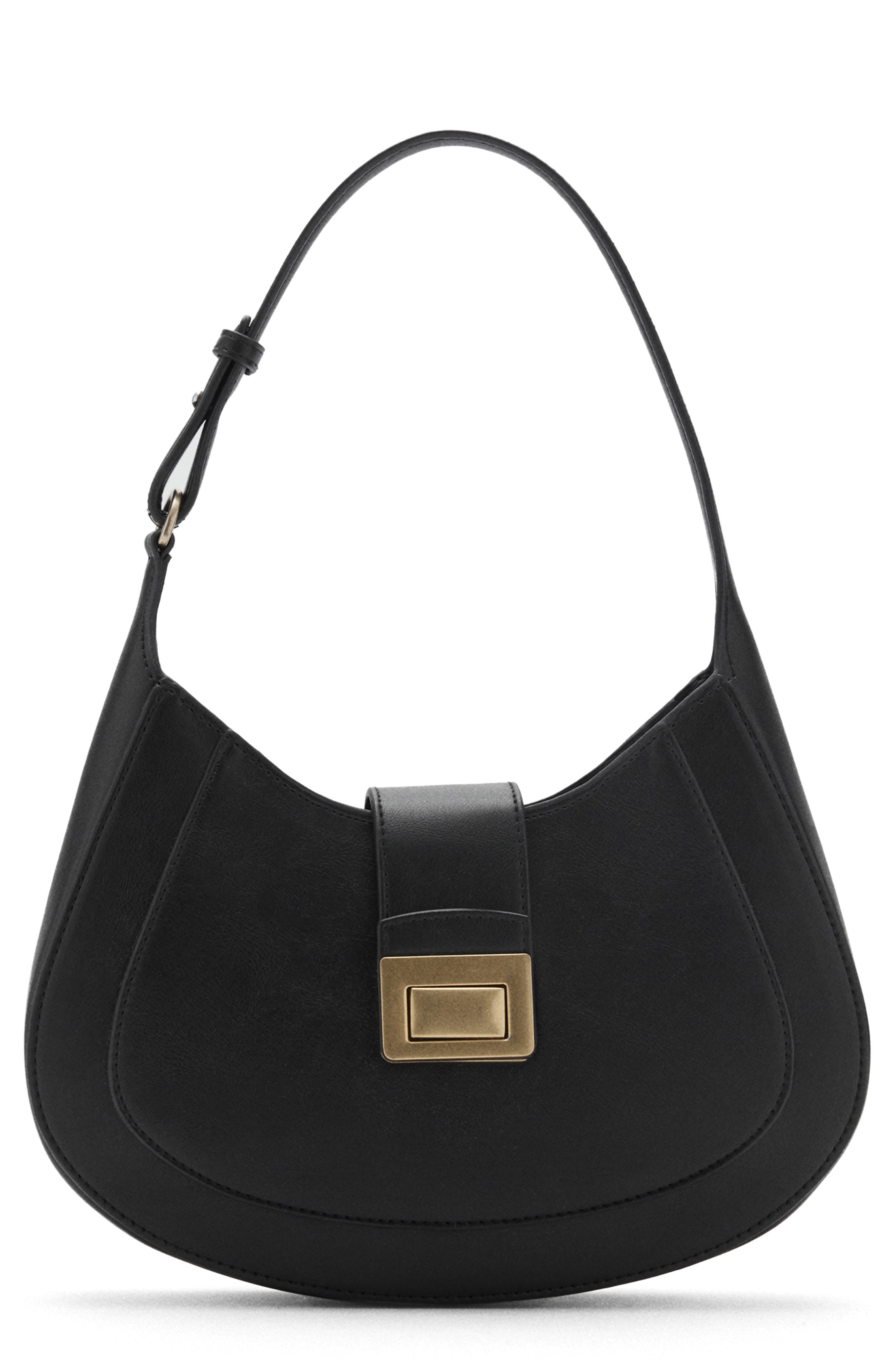 MANGO Faux Leather Shoulder Bag, Main, color, 