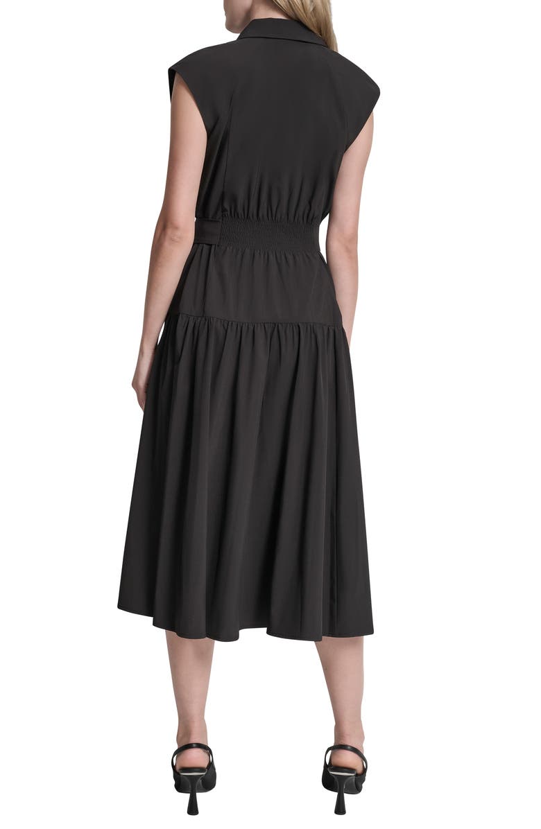DKNY Drop Waist Shirtdress, Alternate, color, Black