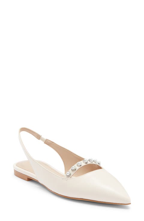 Faux Pearl Slingback Pump (Women)