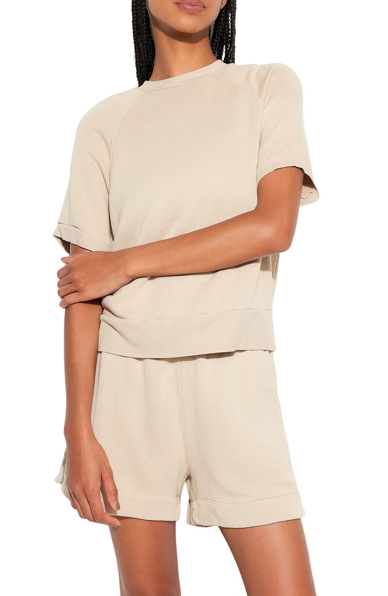 Spiritual Gangster Monroe Short Sleeve Sweatshirt, Main, color, Palo Santo