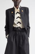 Valentino Crop Button Lapel Wool & Mohair Jacket