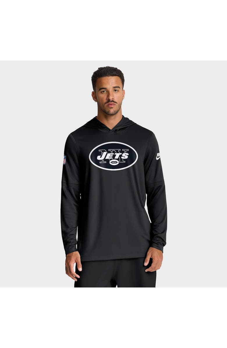 Nike Men's Nike Black New York Jets Alt Pack Pass Accuracy Performance Long Sleeve Hoodie T-Shirt, Alternate, color, Black