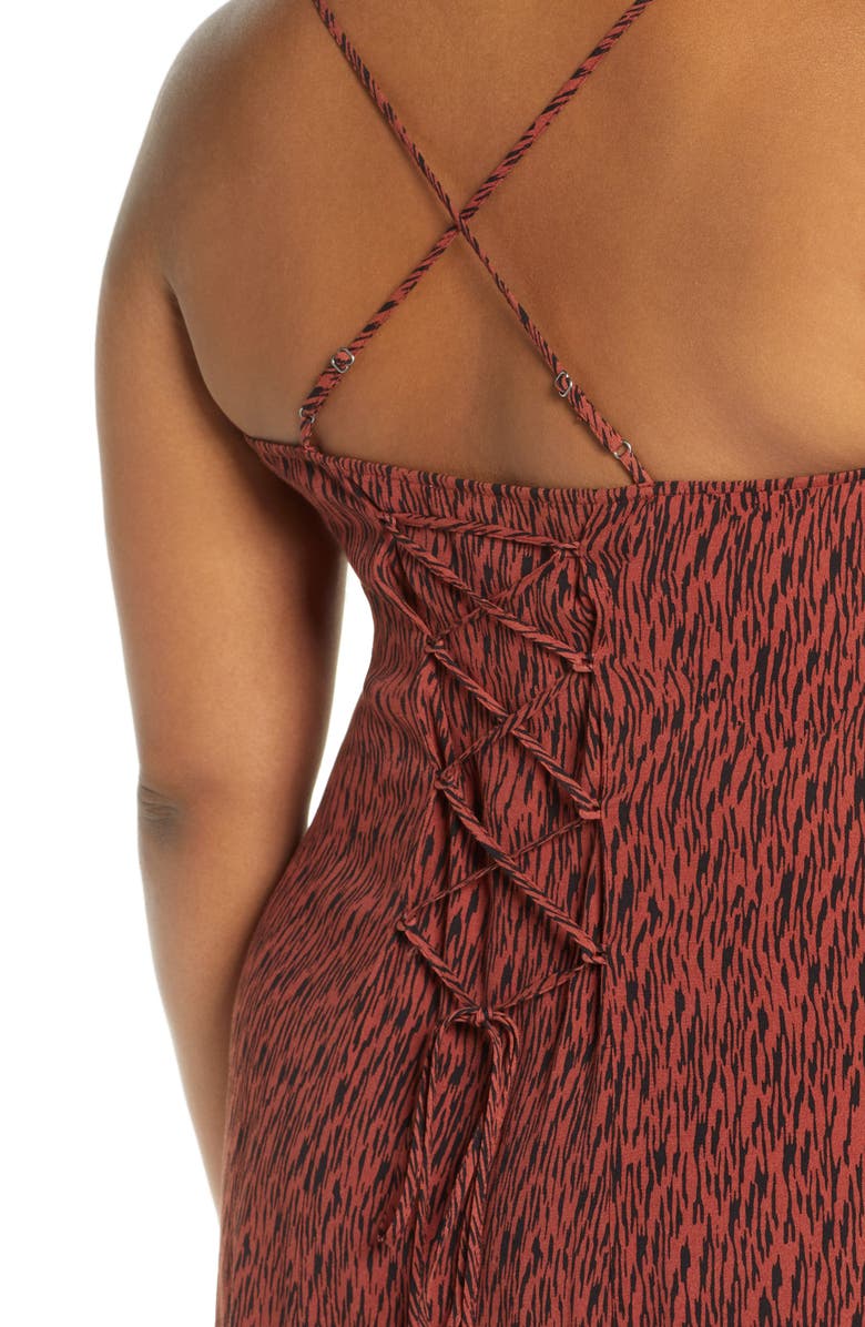 Leith High Slit Sleeveless Midi Dress, Alternate, color, 