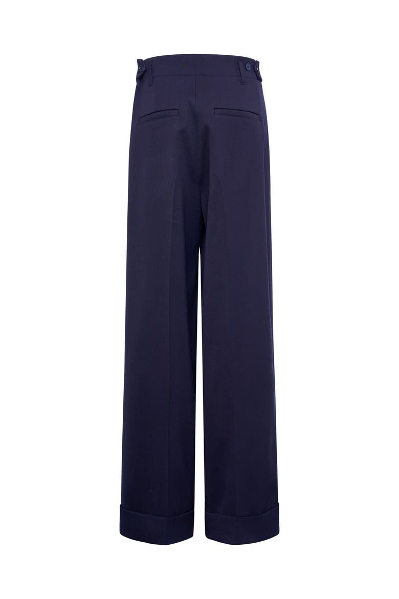 Wide Leg Pants With Cuff, Alternate, color, Blue