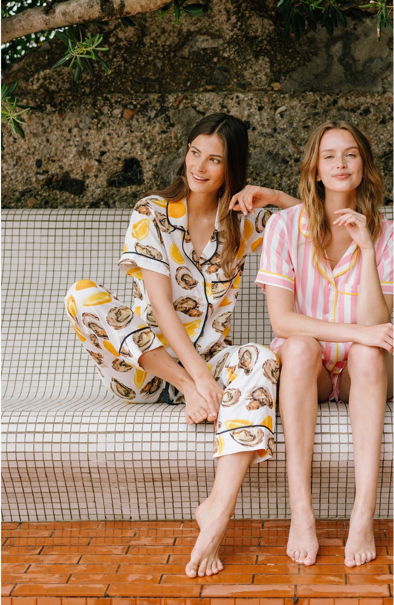 Katie Kime The World is Your Oyster Short Set, Alternate, color, Yellow