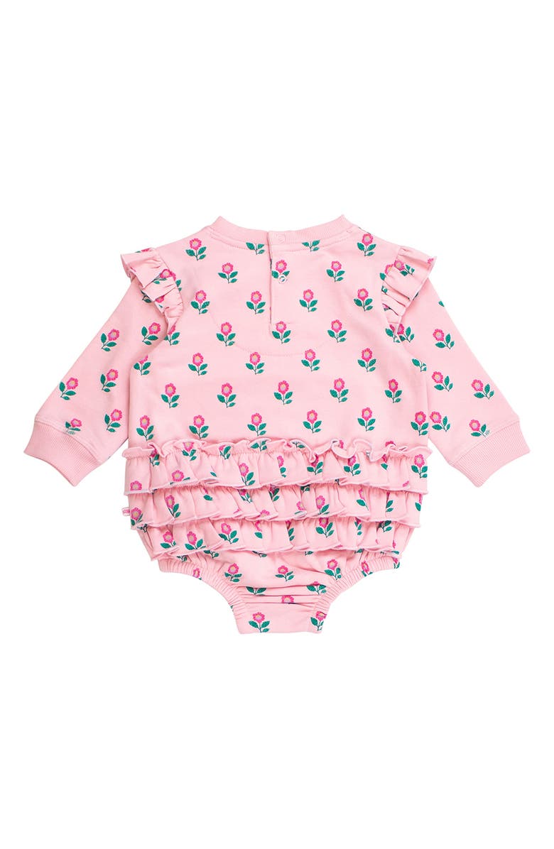 RuffleButts Zinnia Meadow Cotton Bodysuit, Alternate, color, Pink