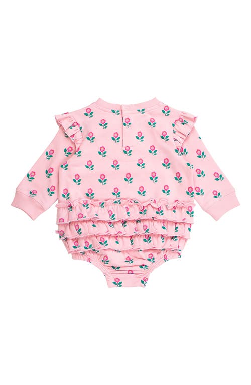 Rufflebutts Zinnia Meadow Cotton Bodysuit In Pink