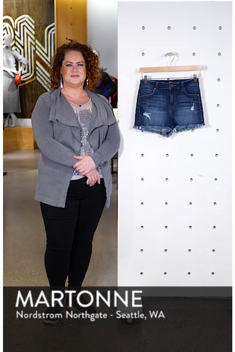 Ripped Raw Hem Denim Shorts video