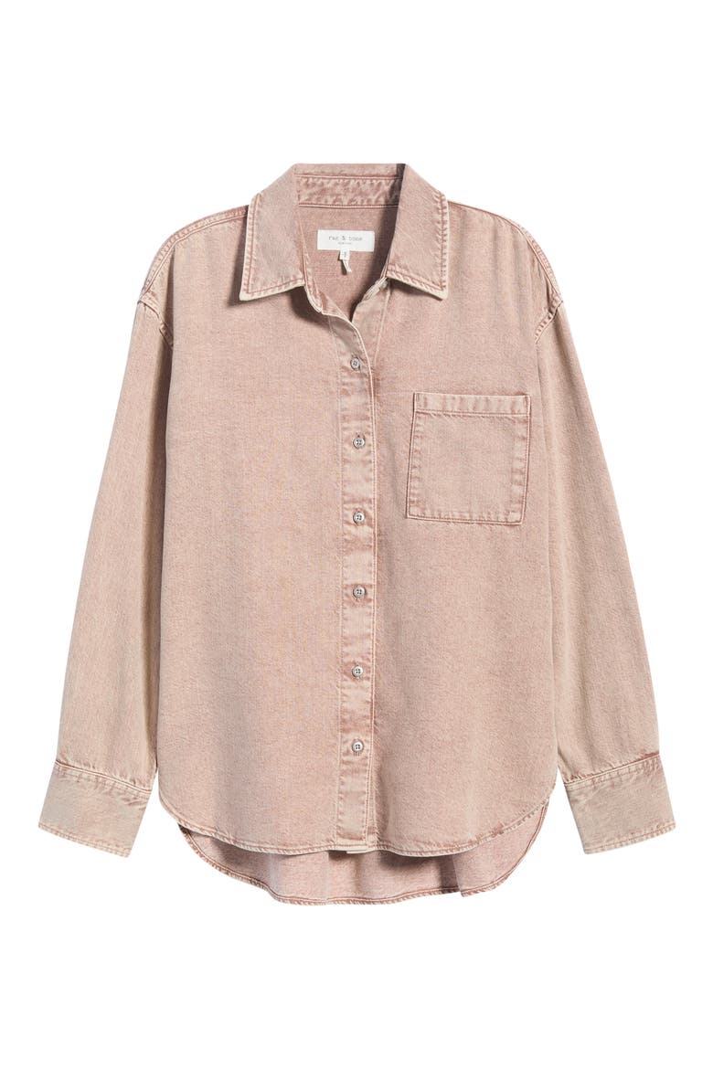 Connie Ultra Featherweight Denim Button-Up Shirt, Main, color, ROSE STONE