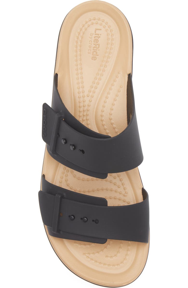 CROCS Brooklyn Platform Wedge Slide Sandal, Alternate, color, Black/ Cashew