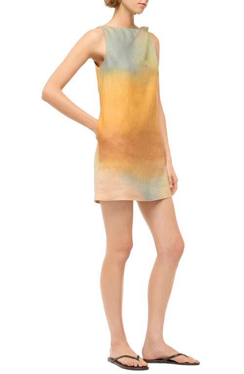 STAUD STAUD BOA OMBRÉ LINEN SHIFT DRESS