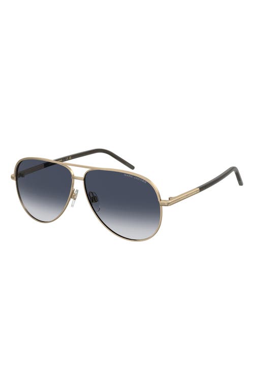 Marc Jacobs 61mm Gradient Pilot Sunglasses In Gold/dark Blue Sf