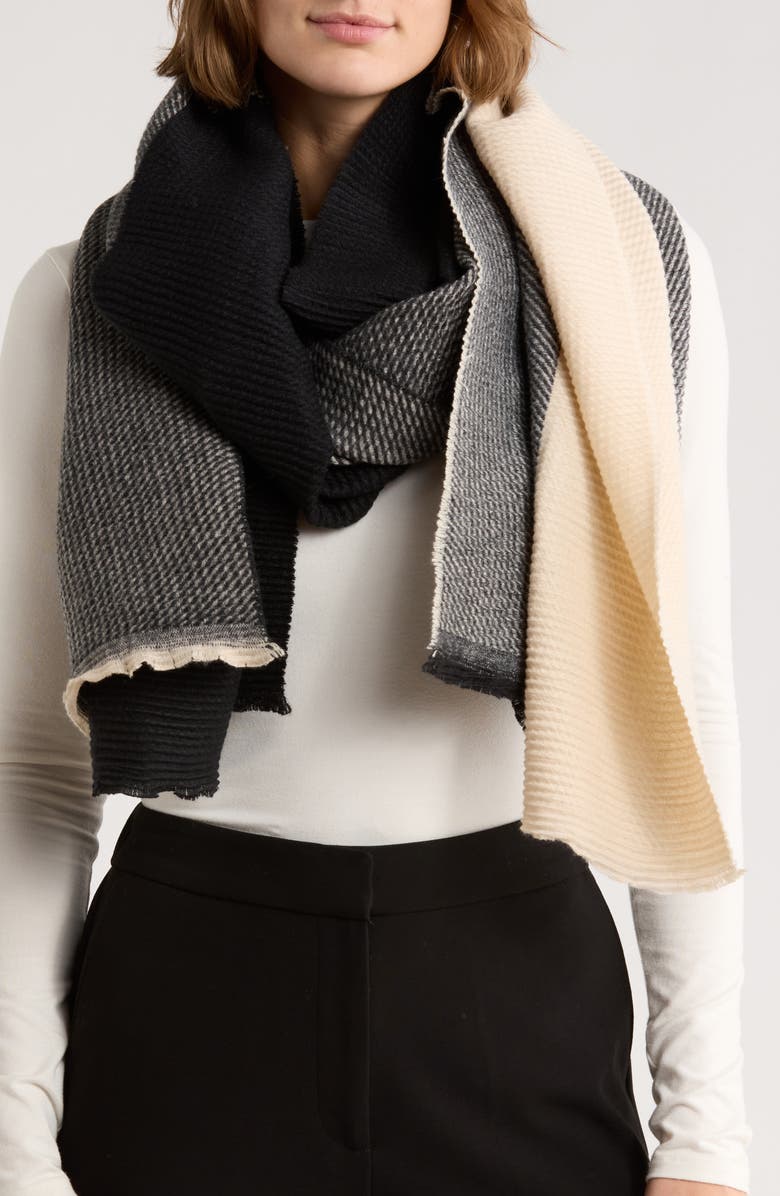 MODENA Colorblock Scarf, Main, color, Black/ White
