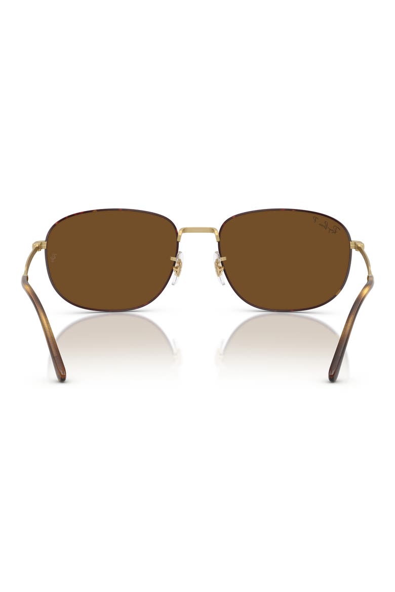 60mm Polarized Pillow Sunglasses, Alternate, color, BROWN