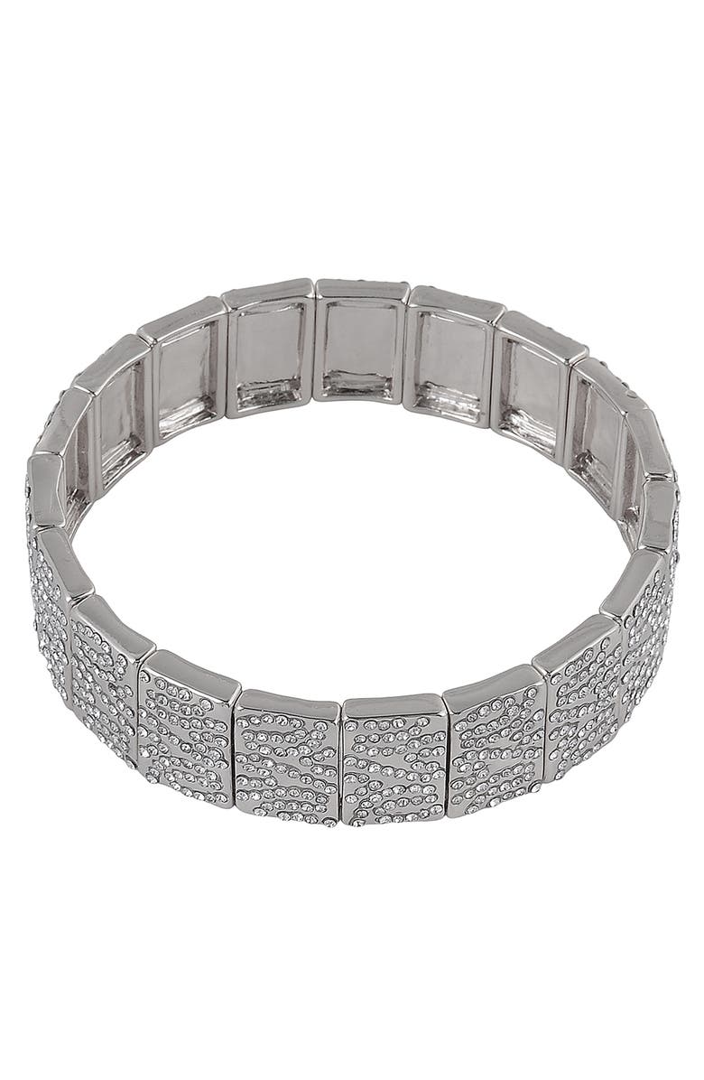 Laundry by Shelli Segal Pavé Crystal Stretch Bracelet, Main, color, 