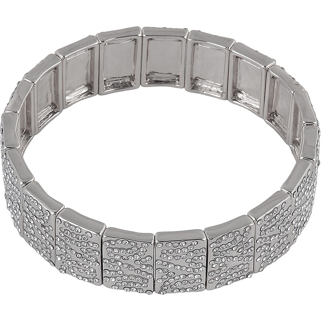 Laundry By Shelli Segal Pavé Crystal Stretch Bracelet In Silver