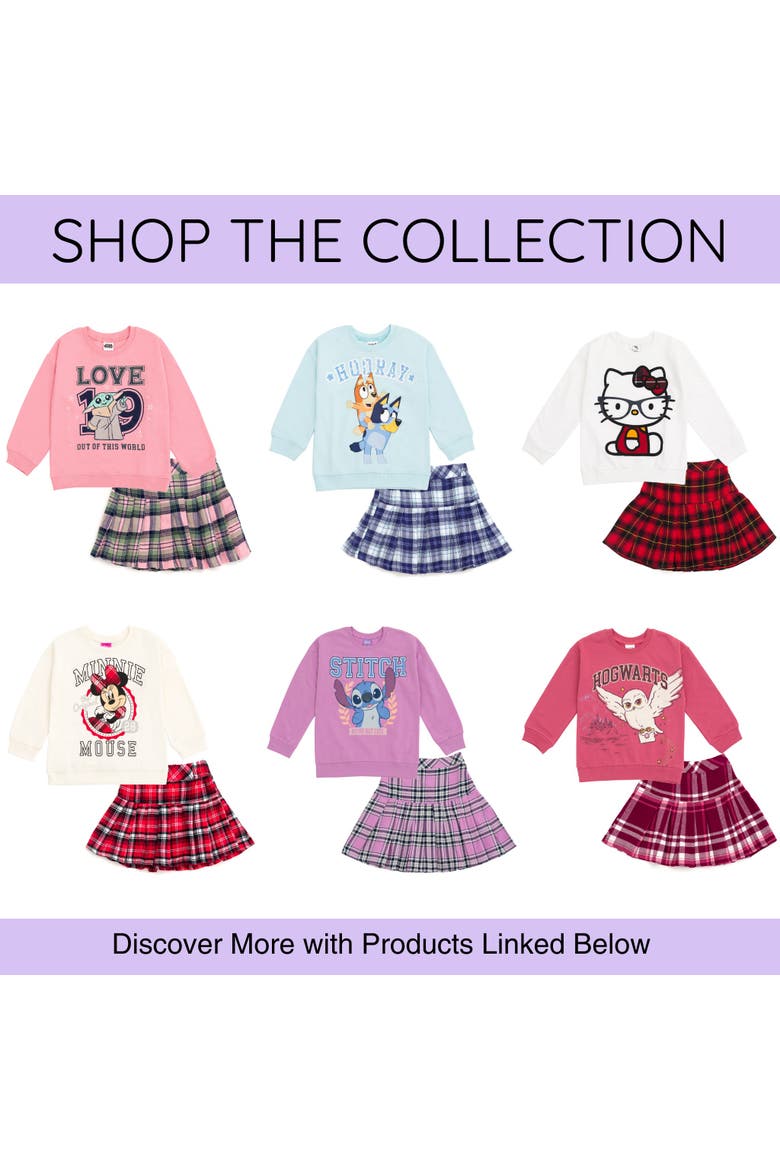 Lilo & Stitch 2-Piece Sweatshirt and Pleated Skirt Set, Alternate, color, Stitch Purple