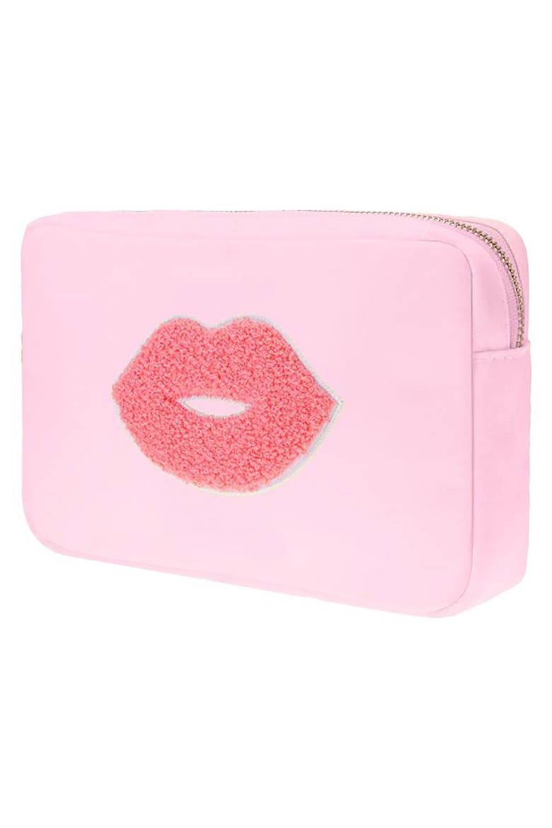 Medium Kiss Cosmetic Bag, Alternate, color, BABY PINK