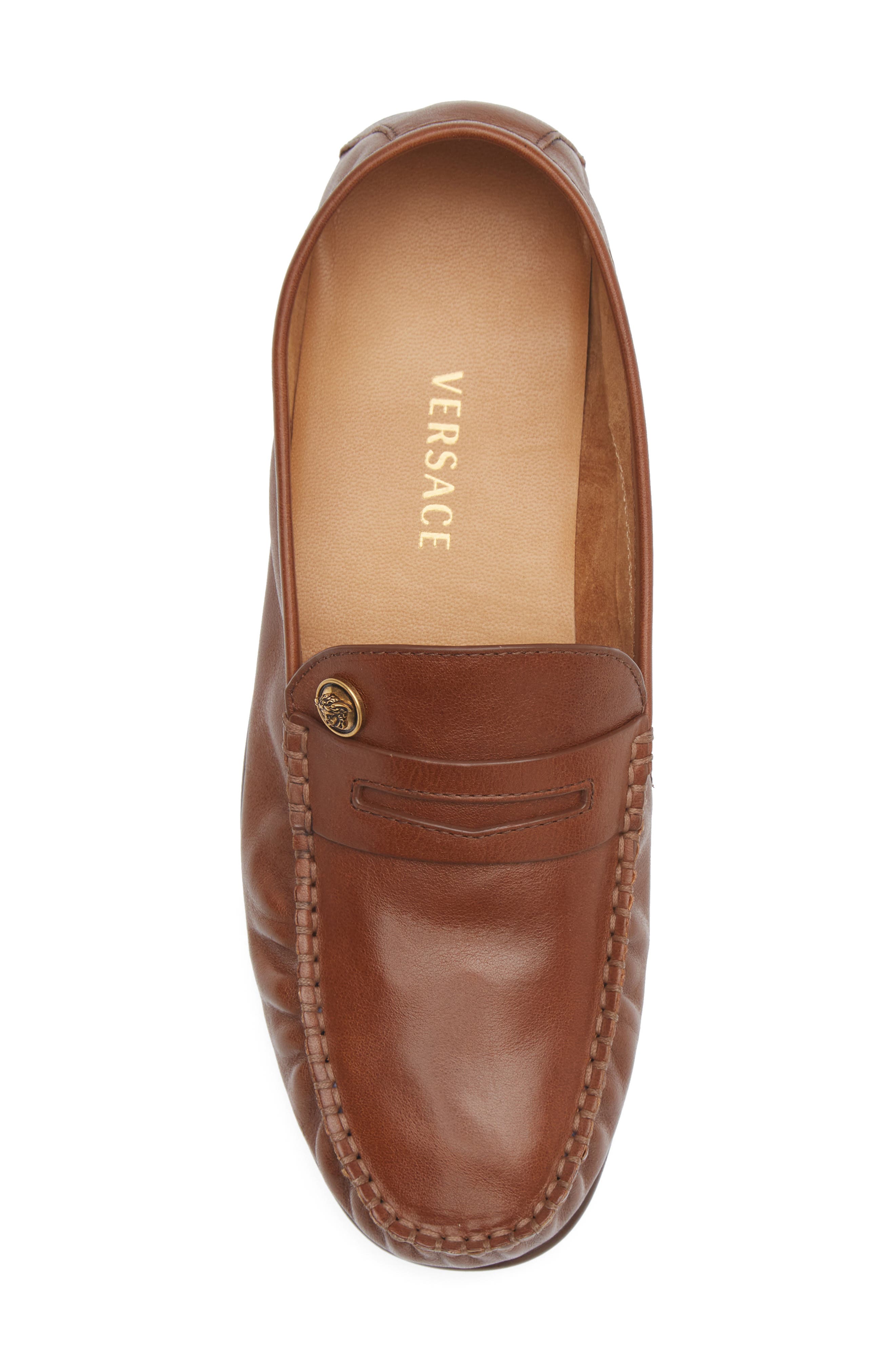 Versace Medusa Penny Loafer, Alternate, color, Rovere-Gold