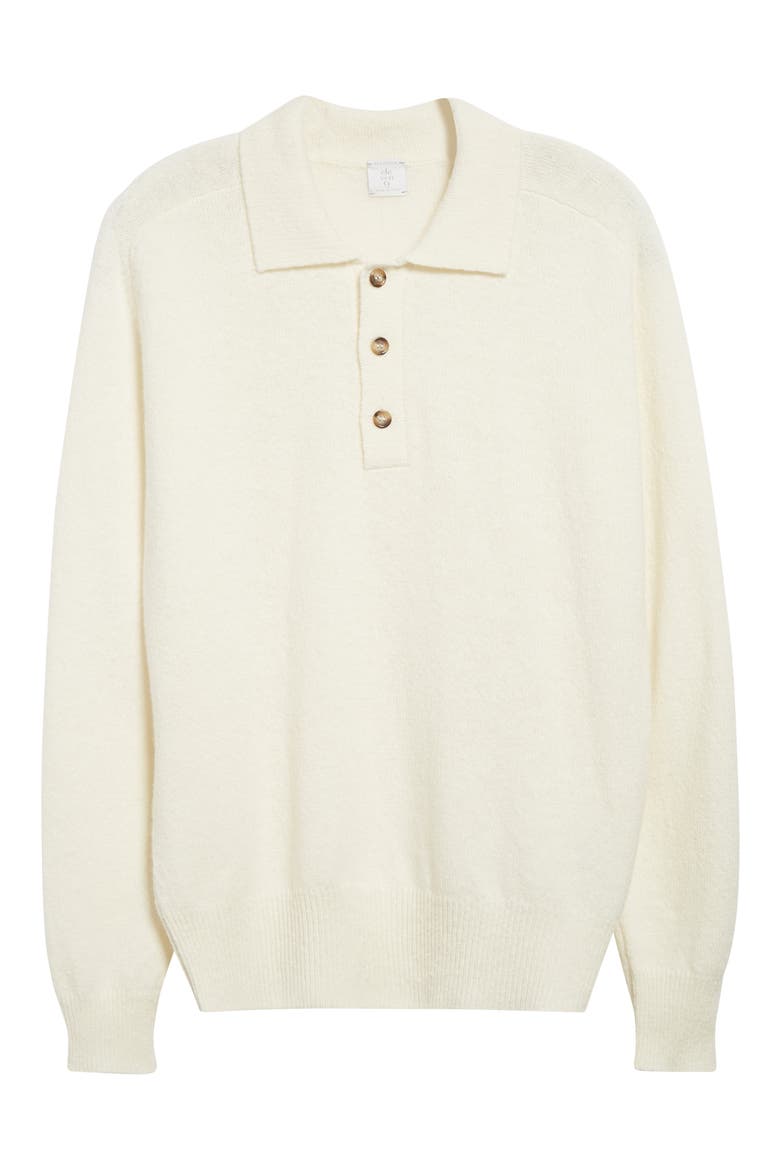 Wool & Cashmere Blend Polo Sweater, Alternate, color, 01 WHITE