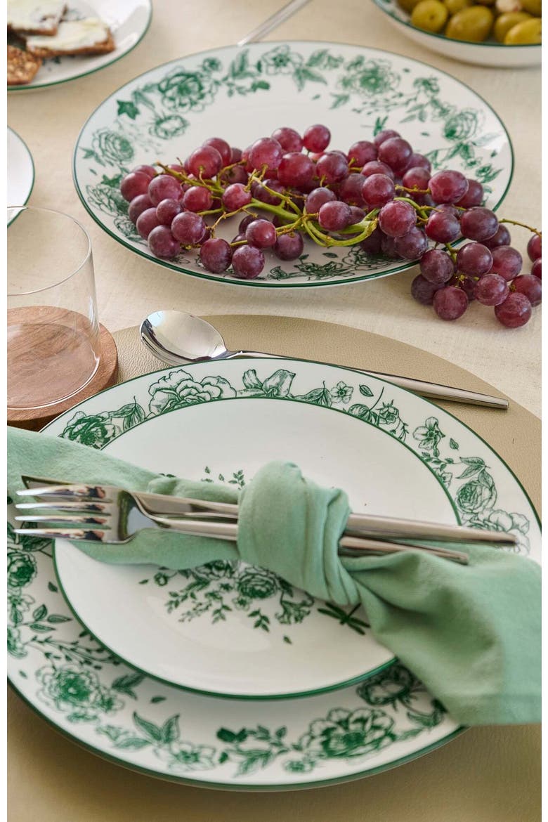 Esme Porcelain 16-Piece Dinnerware Set, Alternate, color, Green