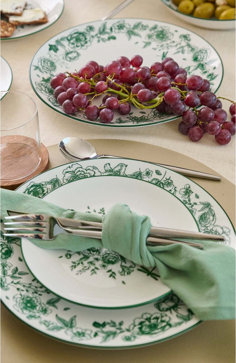 Stone Lain Esme Porcelain 16-Piece Dinnerware Set, Alternate, color, Green