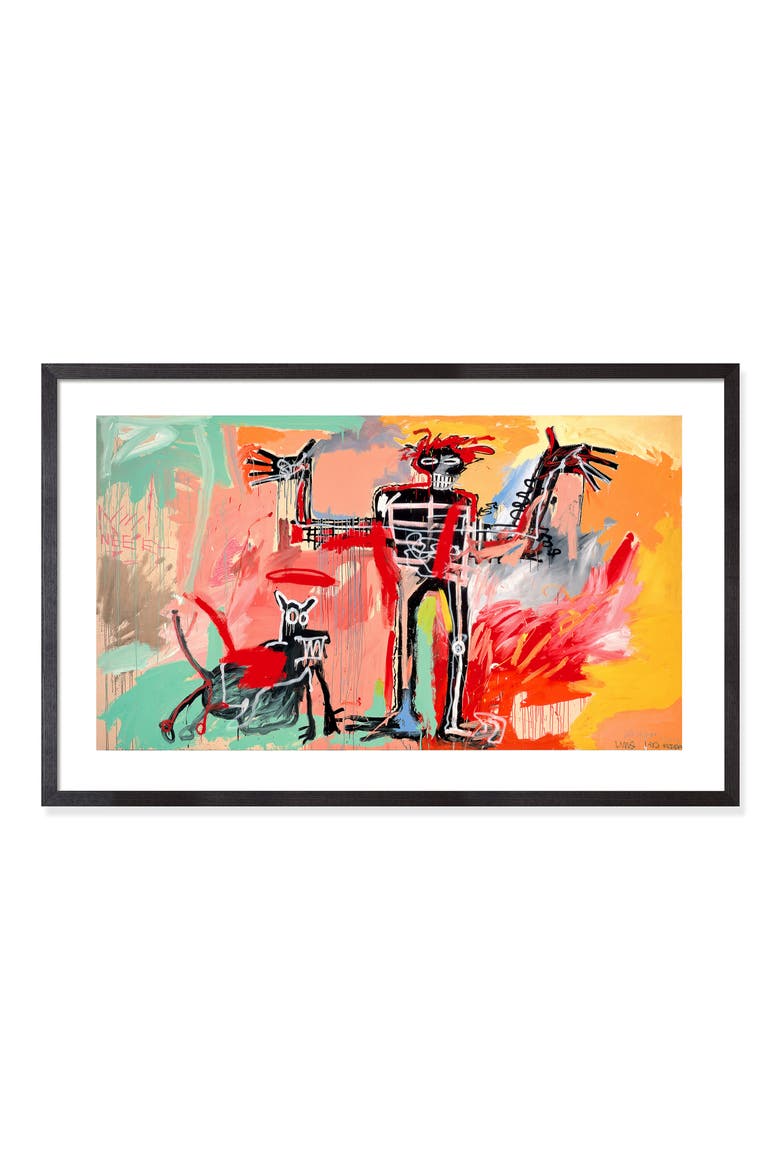 Basquiat Boy and Dog in a Johnnypump Framed Print, Main, color, MULTI