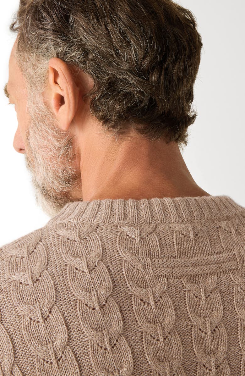 ZEGNA Cable Stitch Linen, Cashmere & Silk Sweater, Alternate, color, 