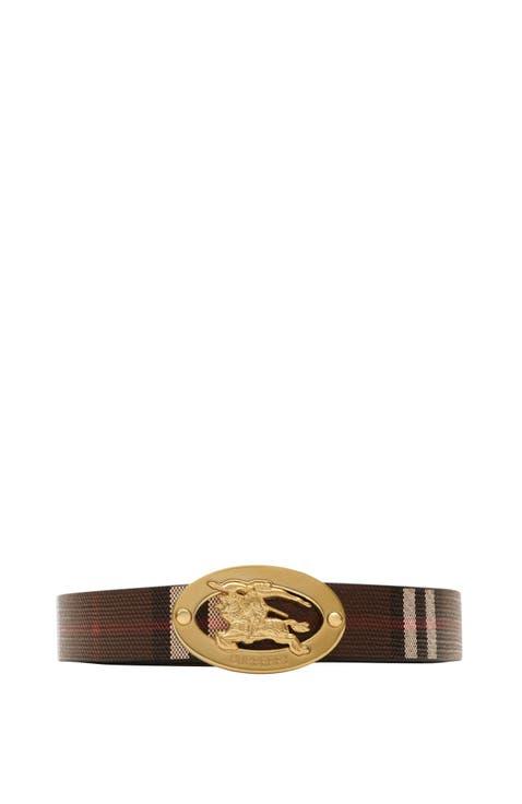 Thin Reversible Check Oval Belt