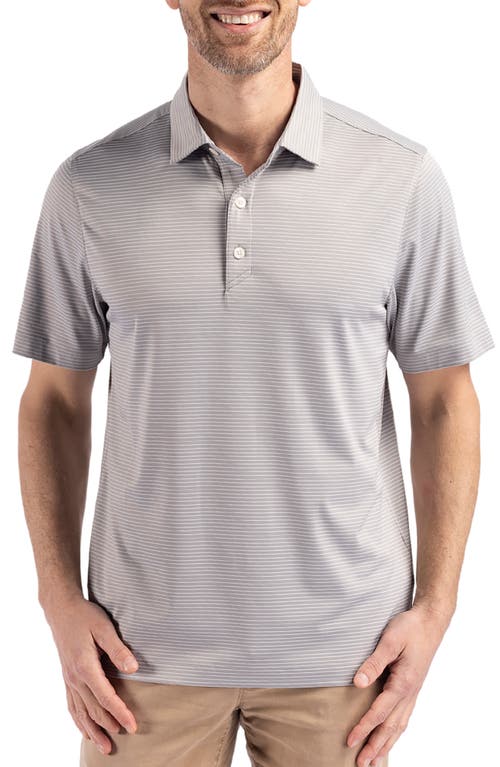 Cutter & Buck Forge Eco Stripe Performance Golf Polo in Polished/white 