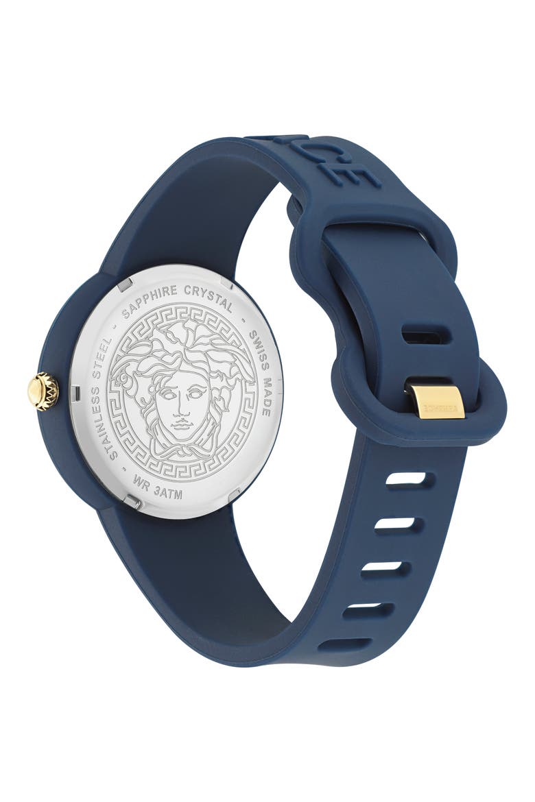 Medusa Pop Silicone Watch, 39mm, Alternate, color, NAVY