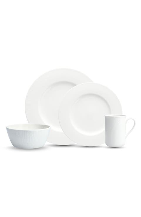 Amanda Embossed 16-Piece Dinnerware Set