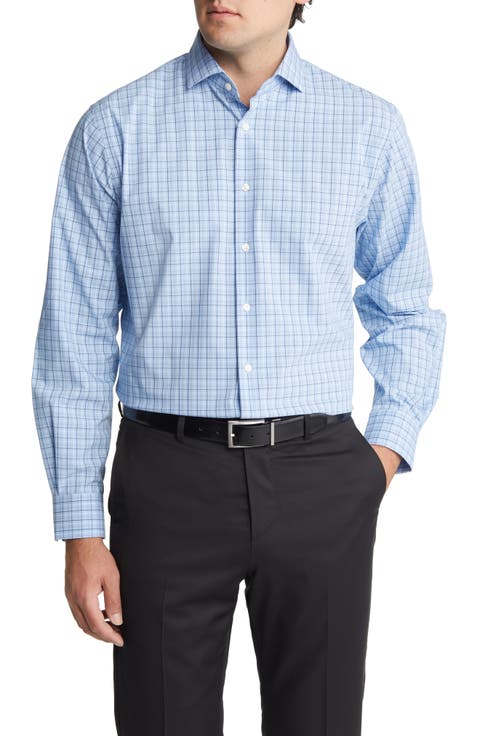Tech Smart Traditional Fit Plaid CoolMax® Dress Shirt (Regular, Big & Tall)