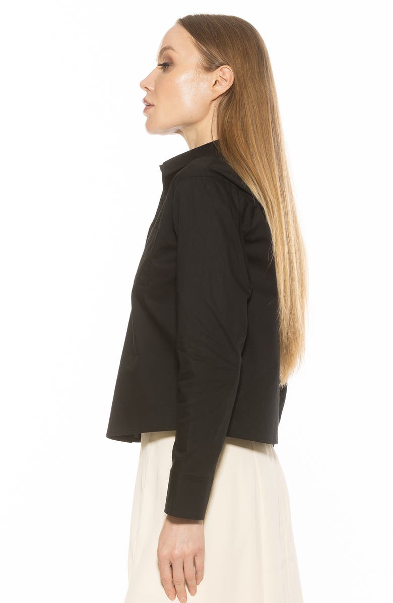 Alexia Admor Roxanne Cotton Button-Up Shirt, Alternate, color, Black