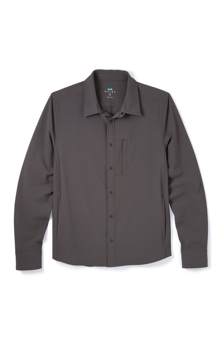 Myles Apparel Everyday Overshirt, Main, color, Graphite