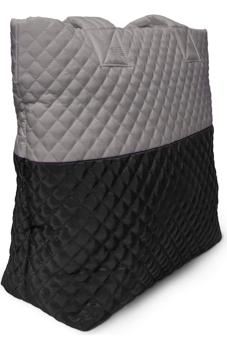 Youzey Newport Two-Tone Quilted Tote Bag, Alternate, color, Light Grey/Black