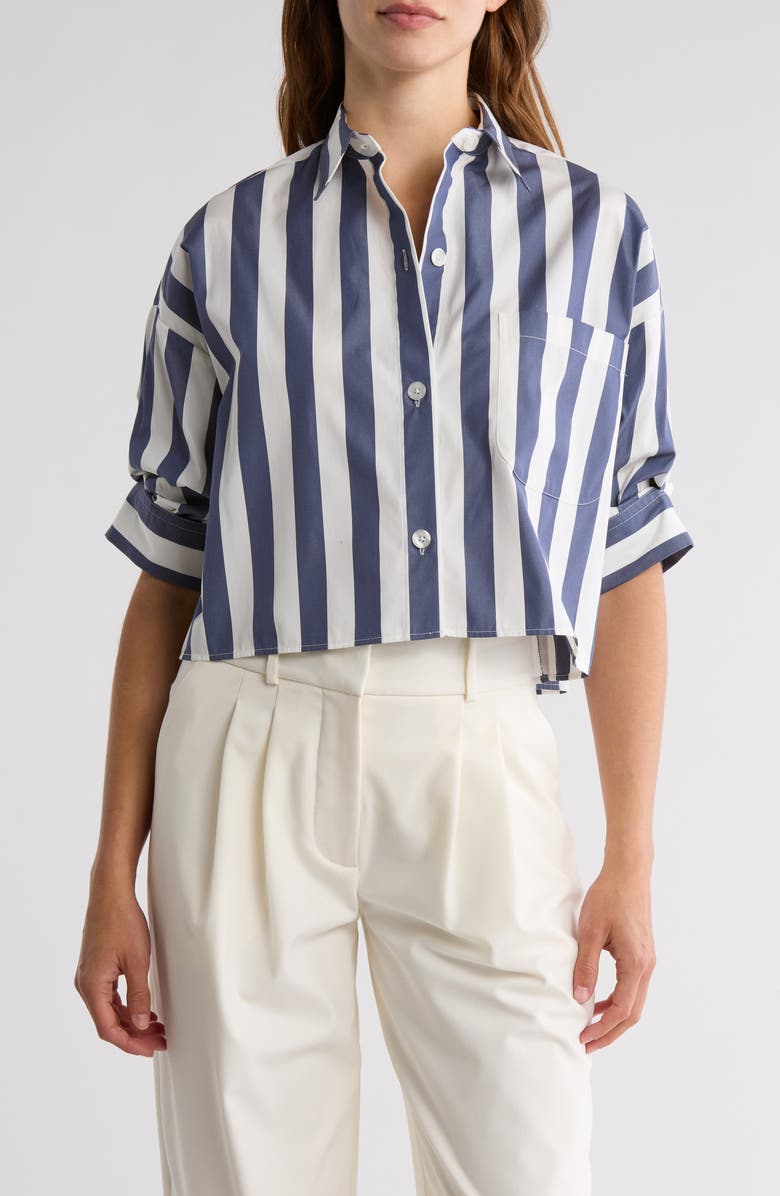 TWP Next Ex Crop Button Down Shirt, Main, color,