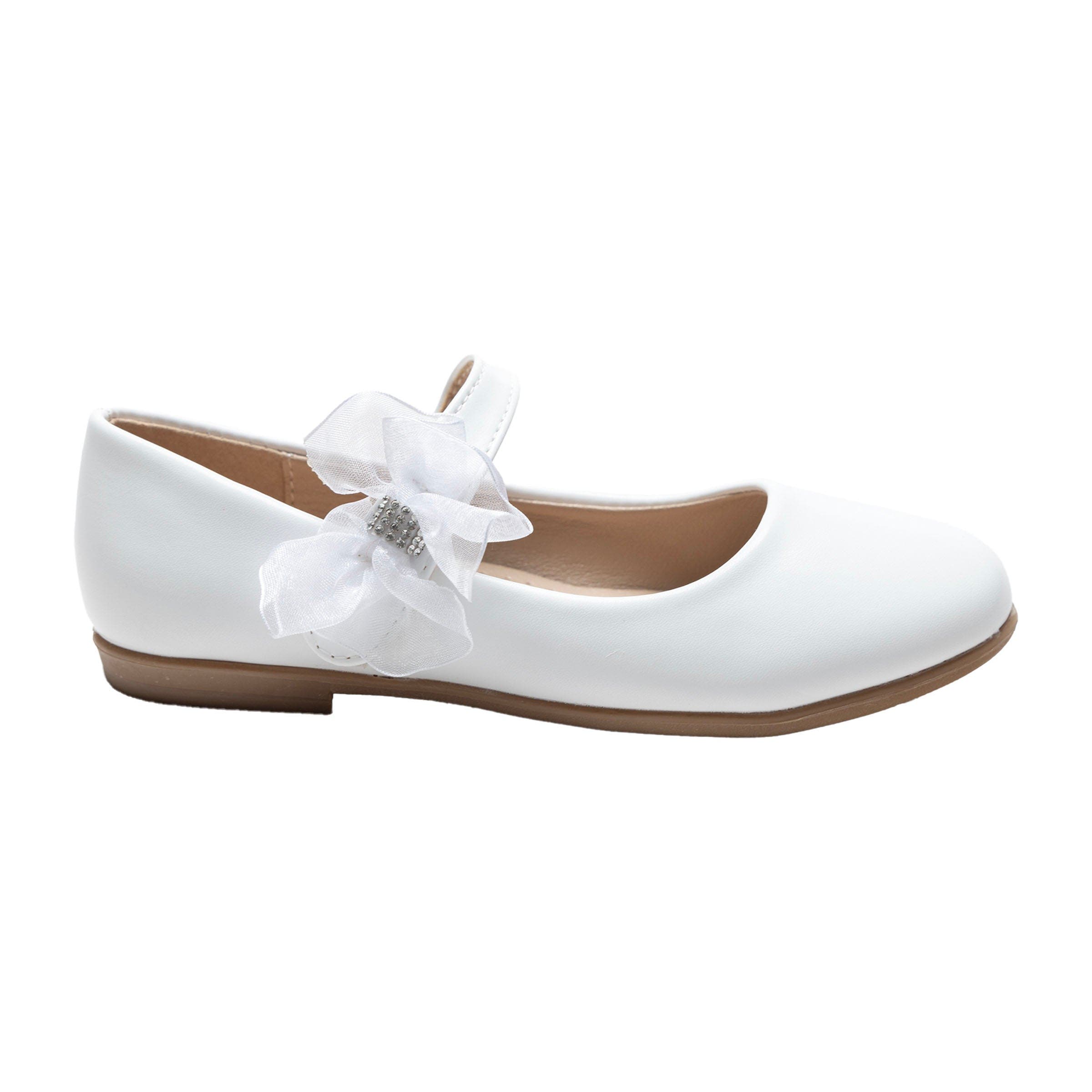Haile Rhinestone Flower Flats, Alternate, color, White