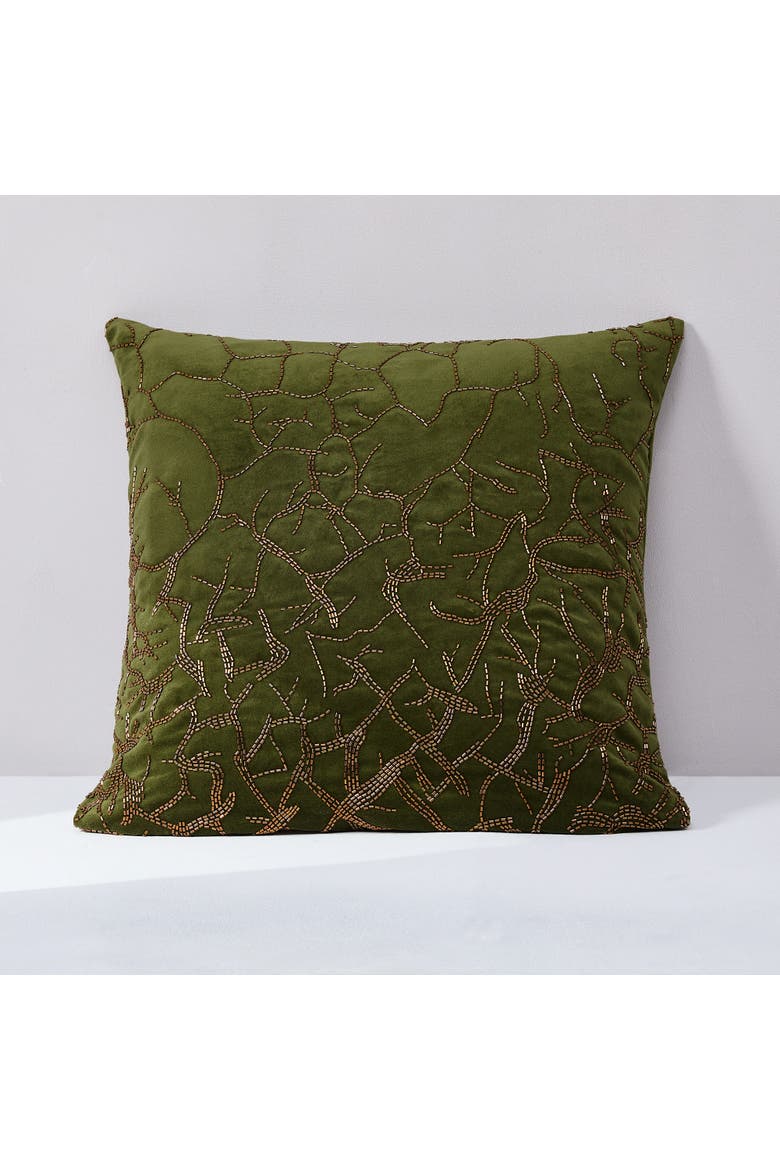 Morel Velvet Pillow Cover, Main, color, Green