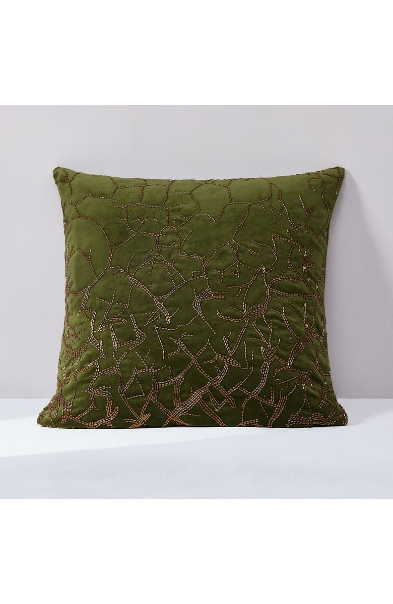 Chuks Collins x Lush Decor Morel Velvet Pillow Cover, Main, color, Green