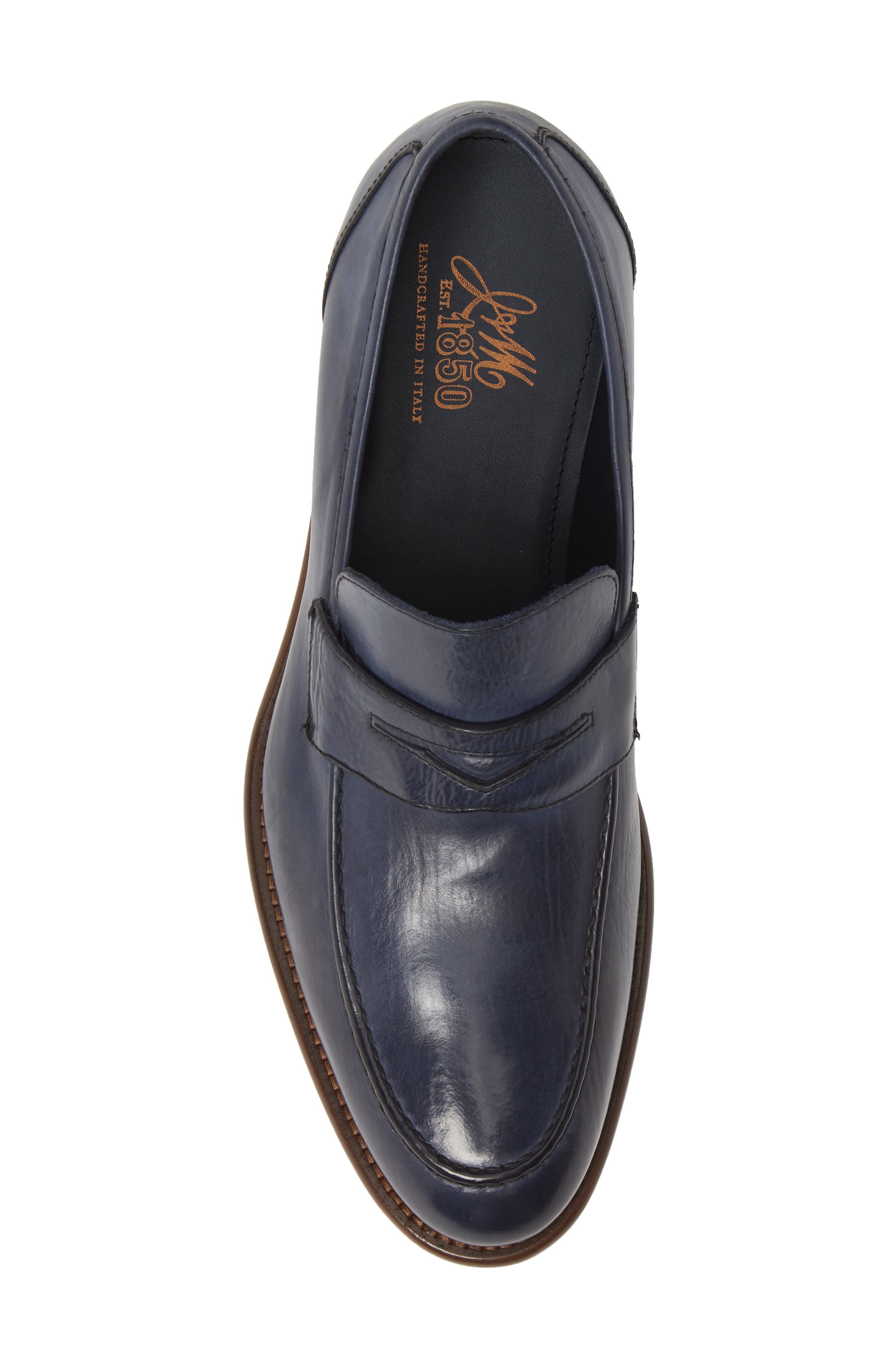 J&M 1850 Bryson Penny Loafer, Alternate, color, DENIM LEATHER