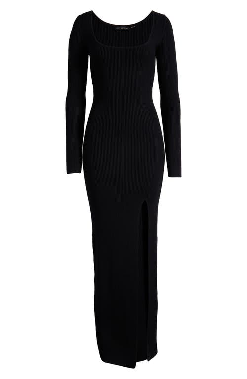 GOOD AMERICAN GOOD AMERICAN VIRGO LONG SLEEVE RIB SWEATER DRESS