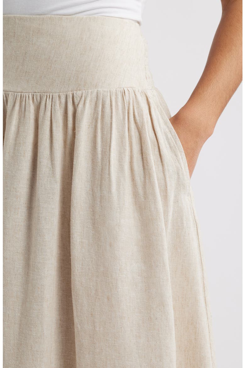 Linen Blend Skirt, Alternate, color, FLAX